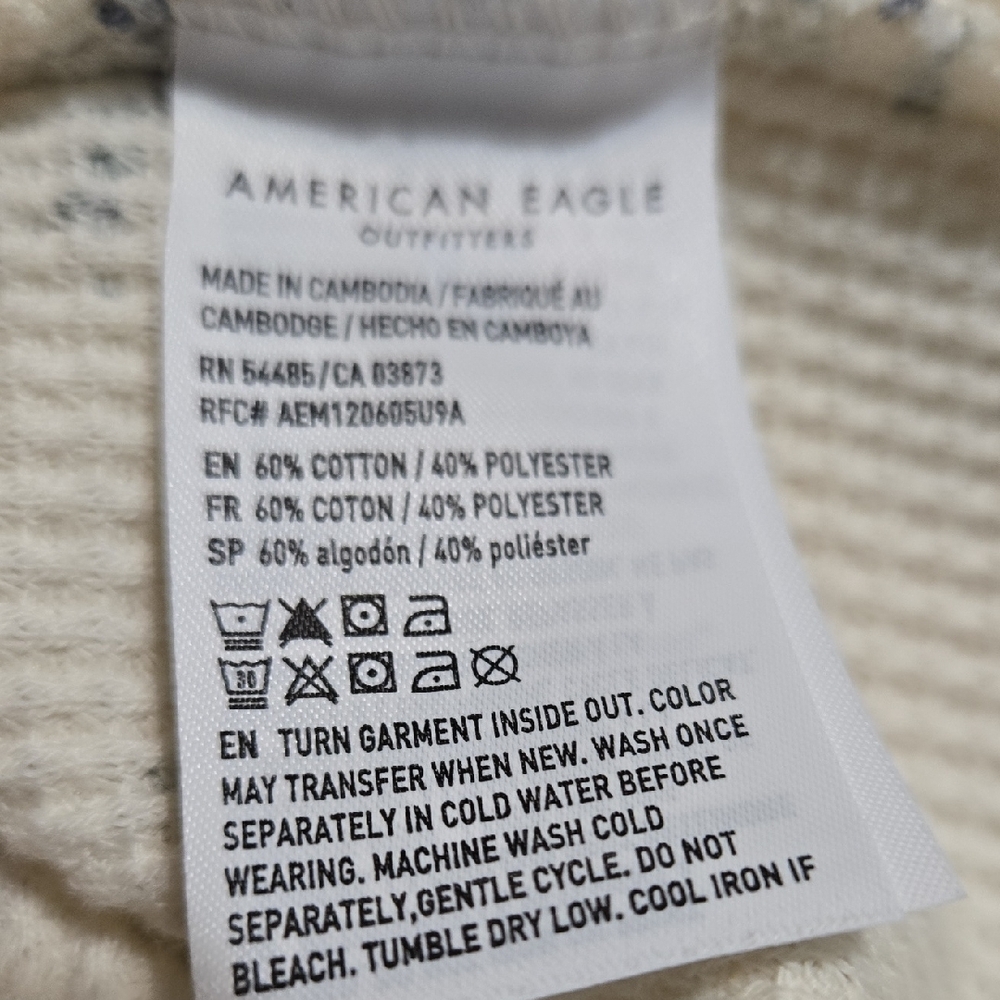 T21 NWT American Eagle Outfitters Floral Long Sleeve Waffle Thermal Top Sz XS - Picture 10 of 10